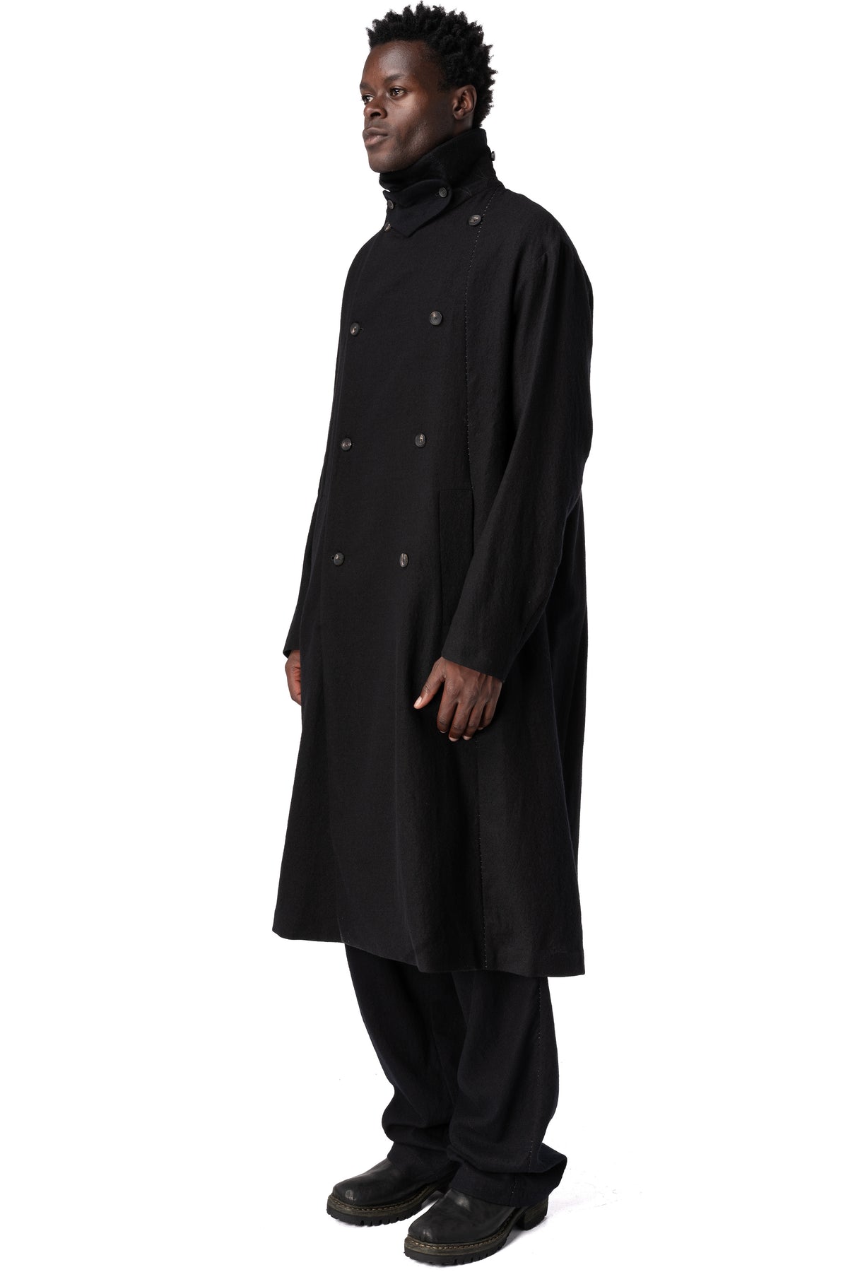 Supersoft wool modular trench, Black