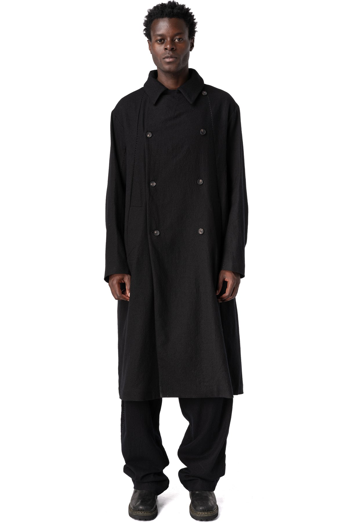Supersoft wool modular trench, Black