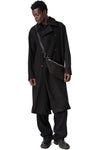 Pleated supersoft wool wide-leg trousers, Black