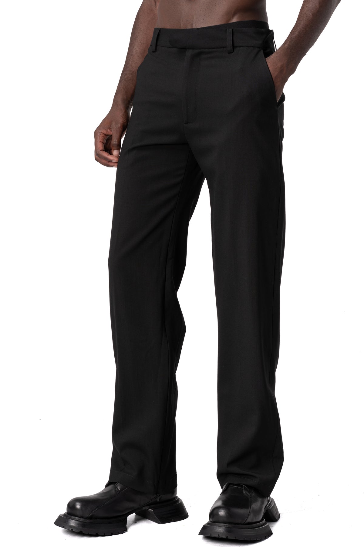 Wool blend trousers, Black