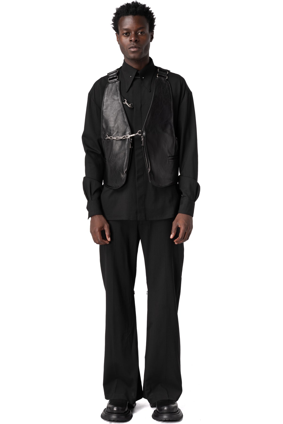 Wool blend trousers, Black