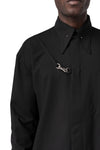 Wool blend shirt, Black