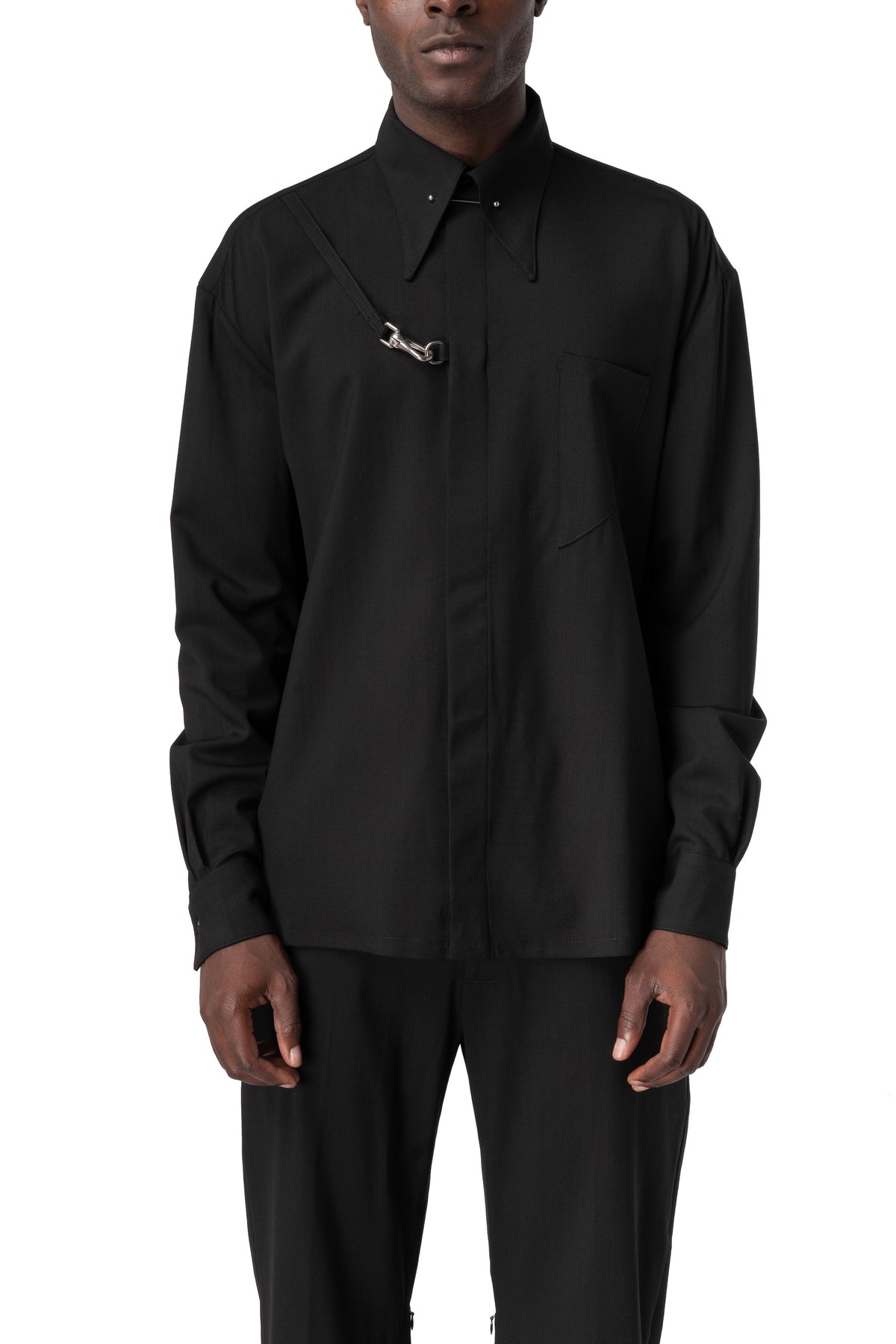 Söderberg | AW26 - Wool blend shirt, Black 13, front view