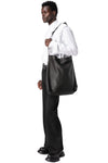 Leather messenger bag, Black