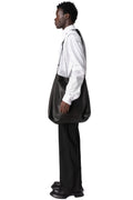 Leather messenger bag, Black