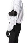 Leather slit gloves, Black
