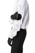 Leather slit gloves, Black