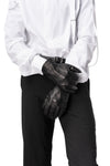Leather slit gloves, Black
