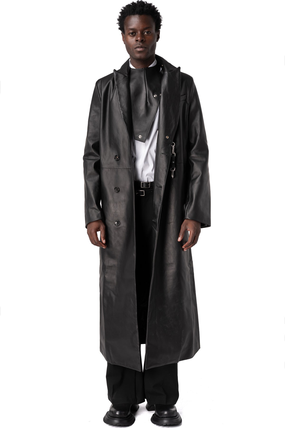 Leather coat, Black