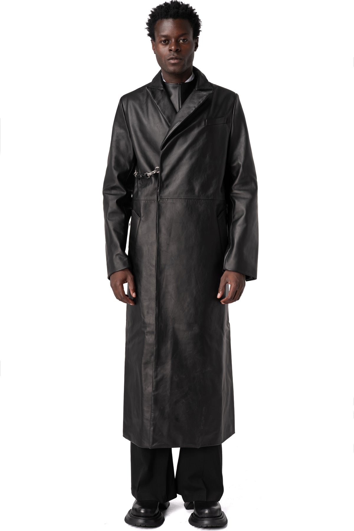 Leather coat, Black