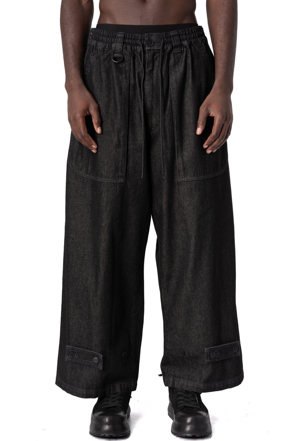 Denim wide pants