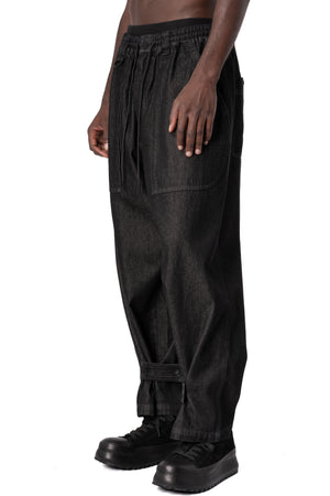 Denim wide pants