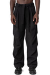 Comfort fit textured cotton trousers, Black