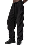 Comfort fit textured cotton trousers, Black