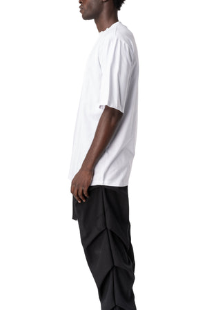 Oversized bi-stretch cotton t-shirt, White