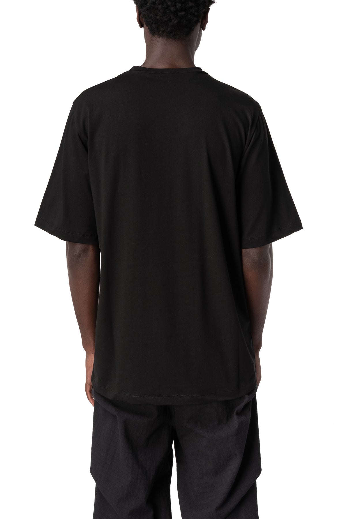 Oversized bi-stretch cotton t-shirt, Black