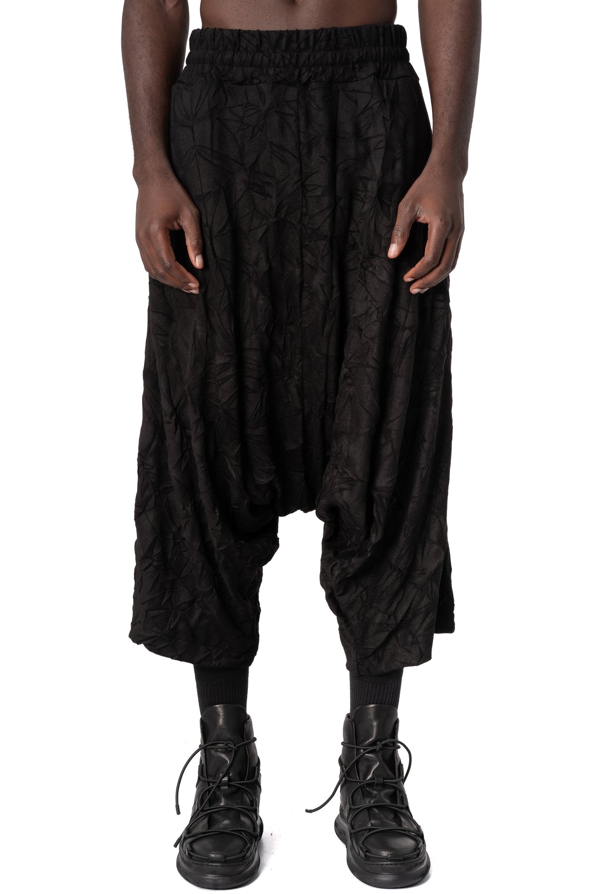 La Haine Inside Us | AW26 - Wrinkled jersey trousers M1341, front view