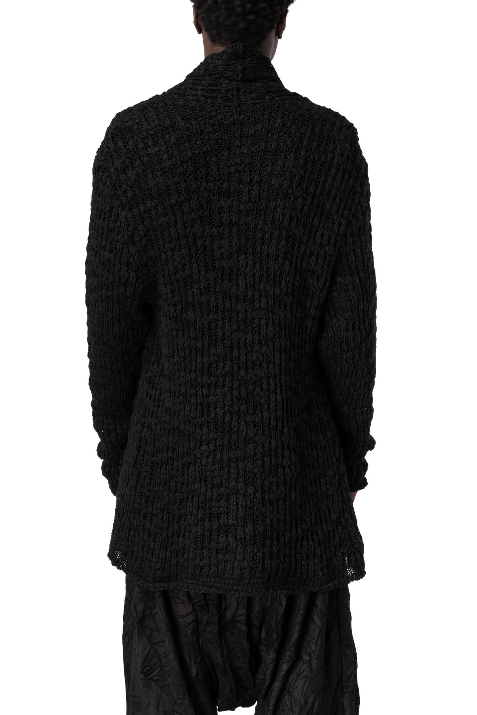 Bouclé knit cardigan, Black