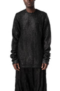 Long coated bouclé knit sweater, Black