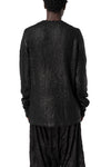 Long coated bouclé knit sweater, Black