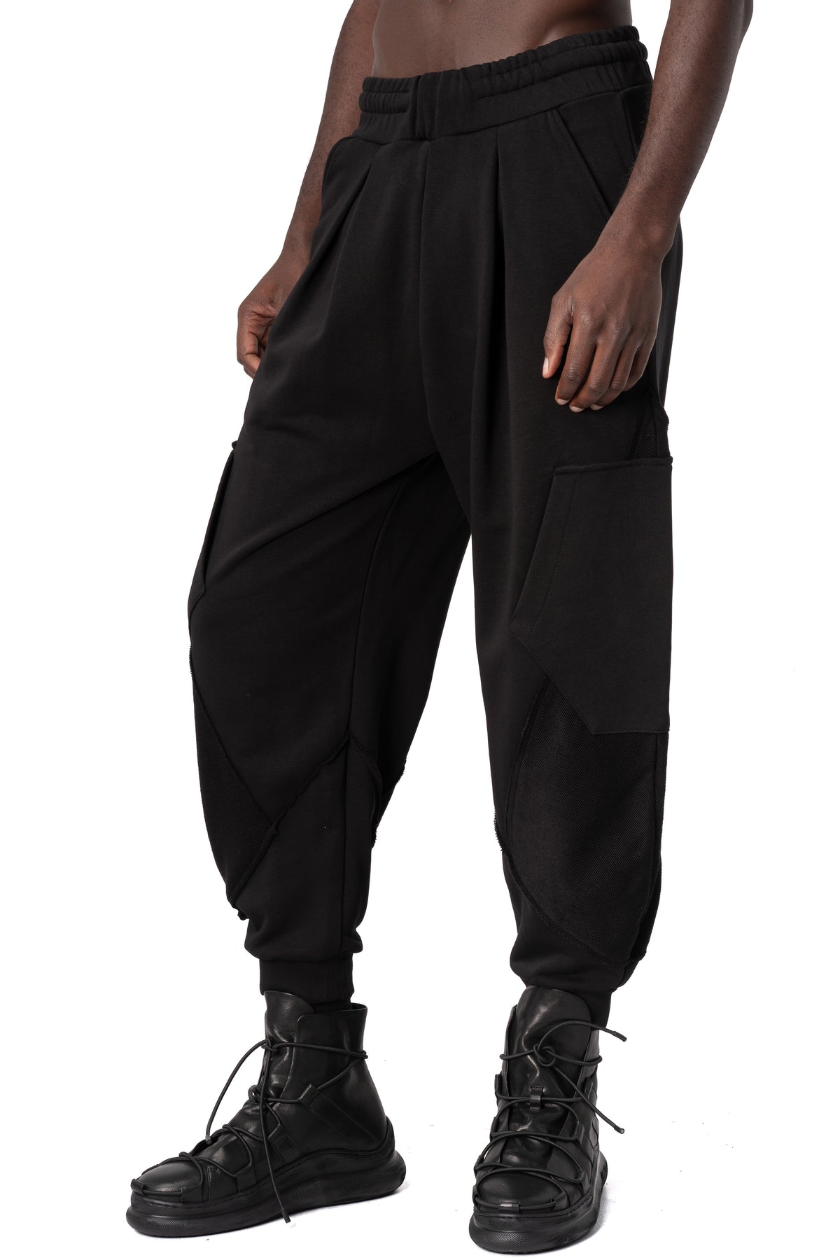Comfort fit diagonal fleece trousers