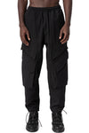 Comfort fit textured cotton cargo trousers, Black