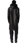 Faux sheepskin hooded coat, Black
