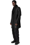 Reversible coated bouclé knit coat, Black