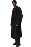 Long wool-blend overcoat, Black
