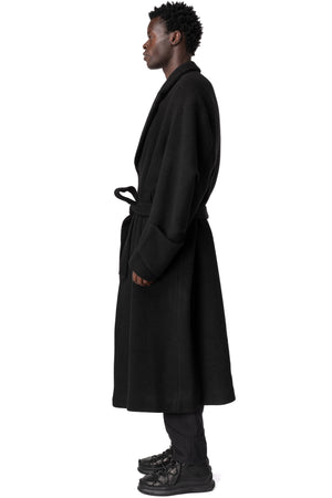 La Haine Inside Us | AW26 - Long wool-blend overcoat, Black M1367