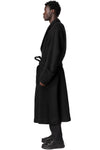 Long wool-blend overcoat, Black
