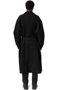 Long wool-blend overcoat, Black