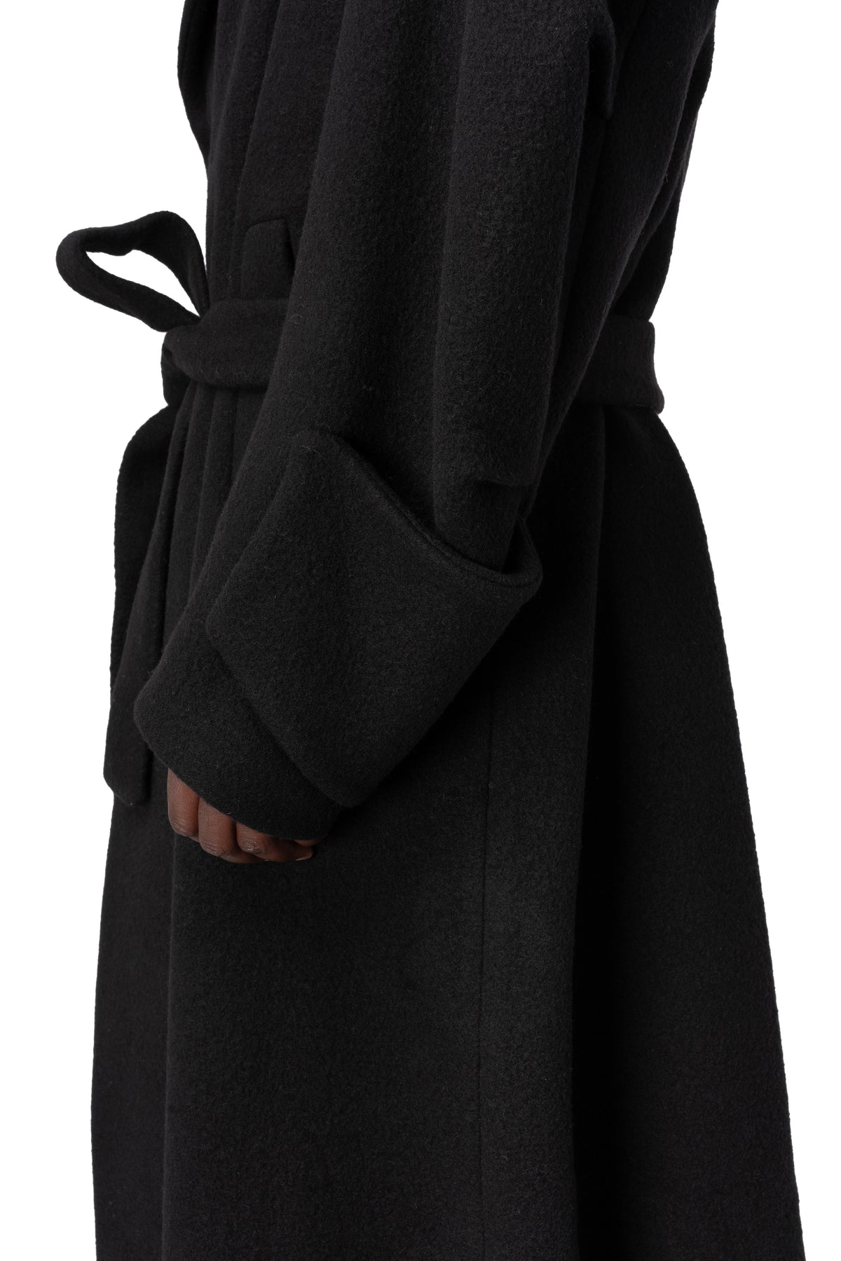 La Haine Inside Us | AW26 - Long wool-blend overcoat, Black M1367