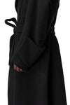 Long wool-blend overcoat, Black