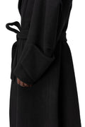 Long wool-blend overcoat, Black