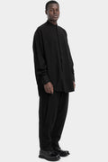 Standing collar worsted wool shirt