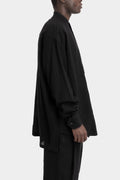 Standing collar worsted wool shirt