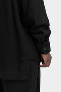 Standing collar worsted wool shirt