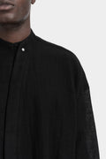 Standing collar worsted wool shirt