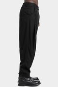 Curved pleated wool blend pants