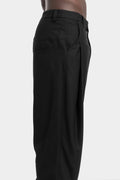 Curved pleated wool blend pants