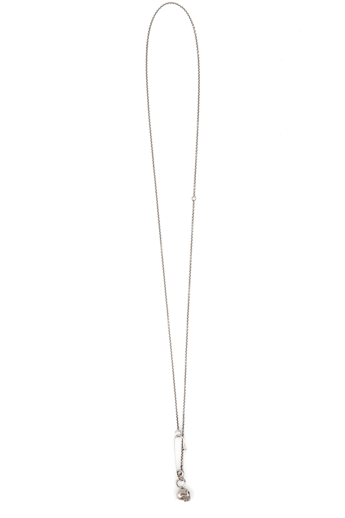 Werkstatt München | Skull safety pin chain necklace - M3982