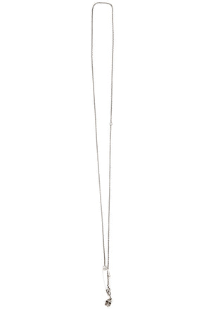 Werkstatt München | Skull safety pin chain necklace - M3982