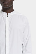 Raw cut collar cotton shirt, White