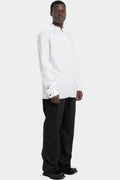 Raw cut collar cotton shirt, White