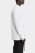 Raw cut collar cotton shirt, White