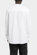 Raw cut collar cotton shirt, White