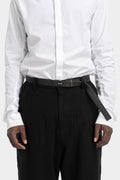 Silver hook leather belt