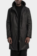 Reversible padded leather parkas