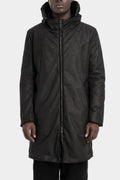 Reversible padded leather parkas